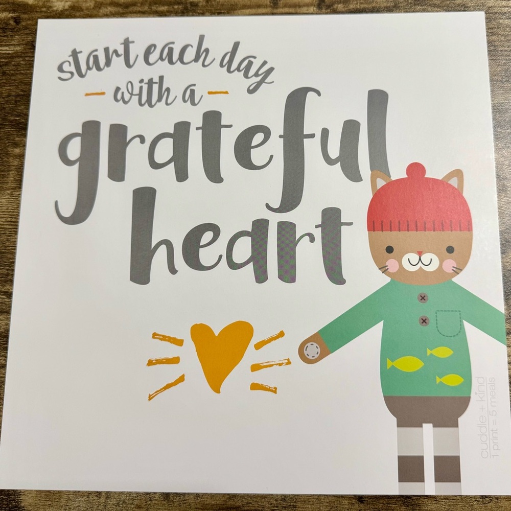 Cuddle + Kind “Start Each Day with a Grateful Heart” Maximus Art Print 10x10”